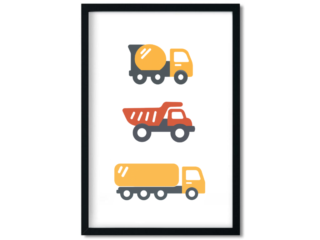 E-shop Benlemi Plagát do detskej izby STAVEBNÁ AUTA Zvoľte rozmer: 30x42 cm (A3)