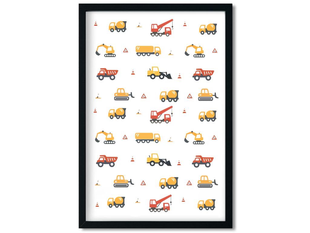 E-shop Benlemi Plagát pre deti STAVEBNÁ AUTA Zvoľte rozmer: 30x42 cm (A3)
