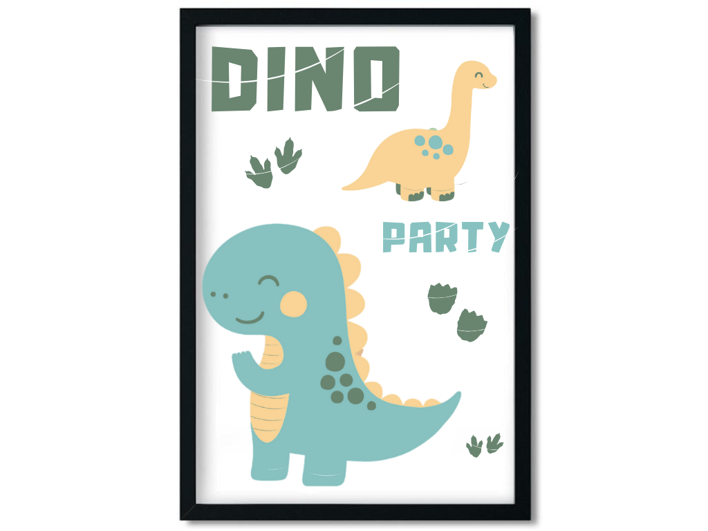 E-shop Benlemi Plagát na stenu DINO PARTY do detskej izby Zvoľte rozmer: 30x42 cm (A3)