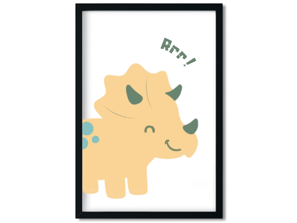 E-shop Benlemi Plagát DINOSAURUS do detskej izby ŽLTÝ Zvoľte rozmer: 30x42 cm (A3)