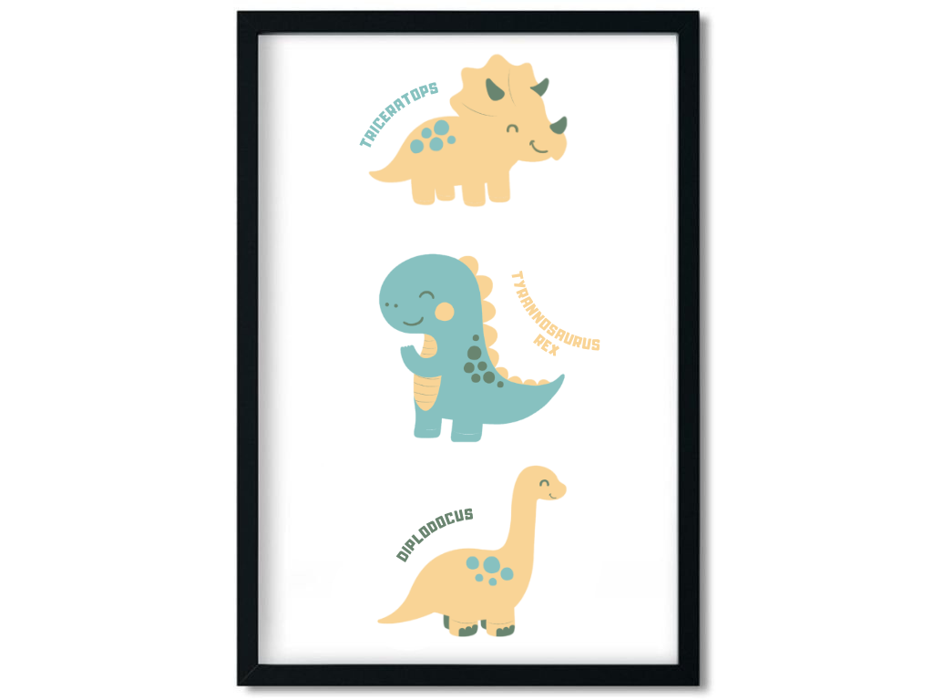 E-shop Benlemi Plagát do detskej izby DINOSAURI Zvoľte rozmer: 30x42 cm (A3)