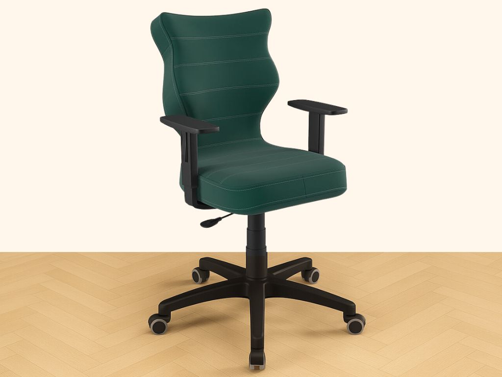 E-shop Študentská otočná stolička k písaciemu stolu ZELENÁ s opierkami Zvoľte rozmer: dieťa 146 - 176,5 cm (výška stola 71 - 82 cm)
