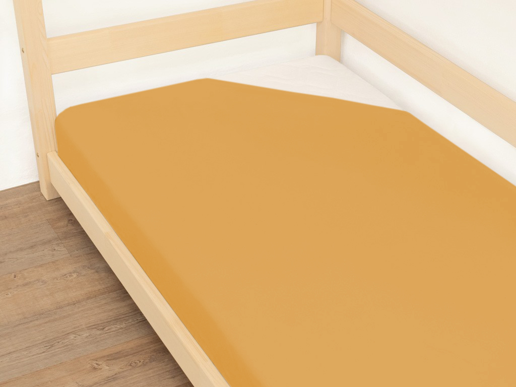 Benlemi Sada posteľnej bielizne; bavlnené obliečky LOPTY + horčicové jersey prestieradlo + chránič matraca Zvoľte rozmer: 80 x 200 cm
