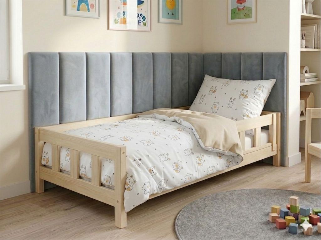 Rovný čalúnený panel na stenu SIVÝ - 20 x 80 cm