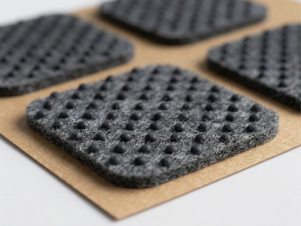 Benlemi Protišmykové filcové podložky 4x4 cm na nohy nábytku, 6 ks