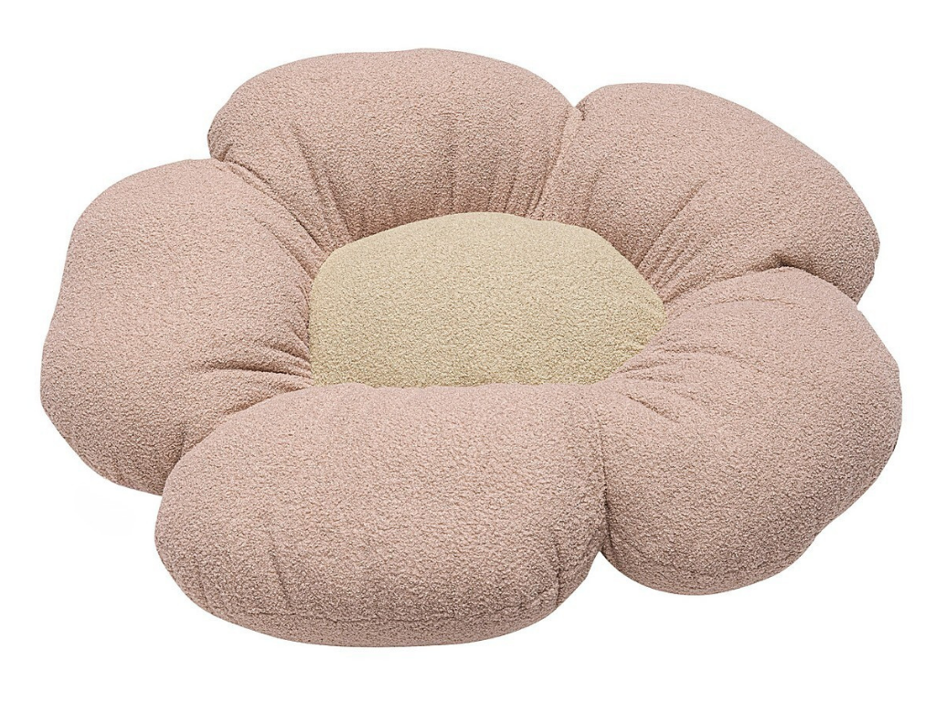 Sedací puf RUŽOVÝ do detskej izby BOUCLÉ