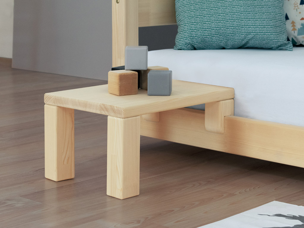 Benlemi Nočný stolík k latkovým posteliam NANOC Zvoľte farbu: Svetlo sivá, Zvoľte variantu: Bez prídavných nôh navyše