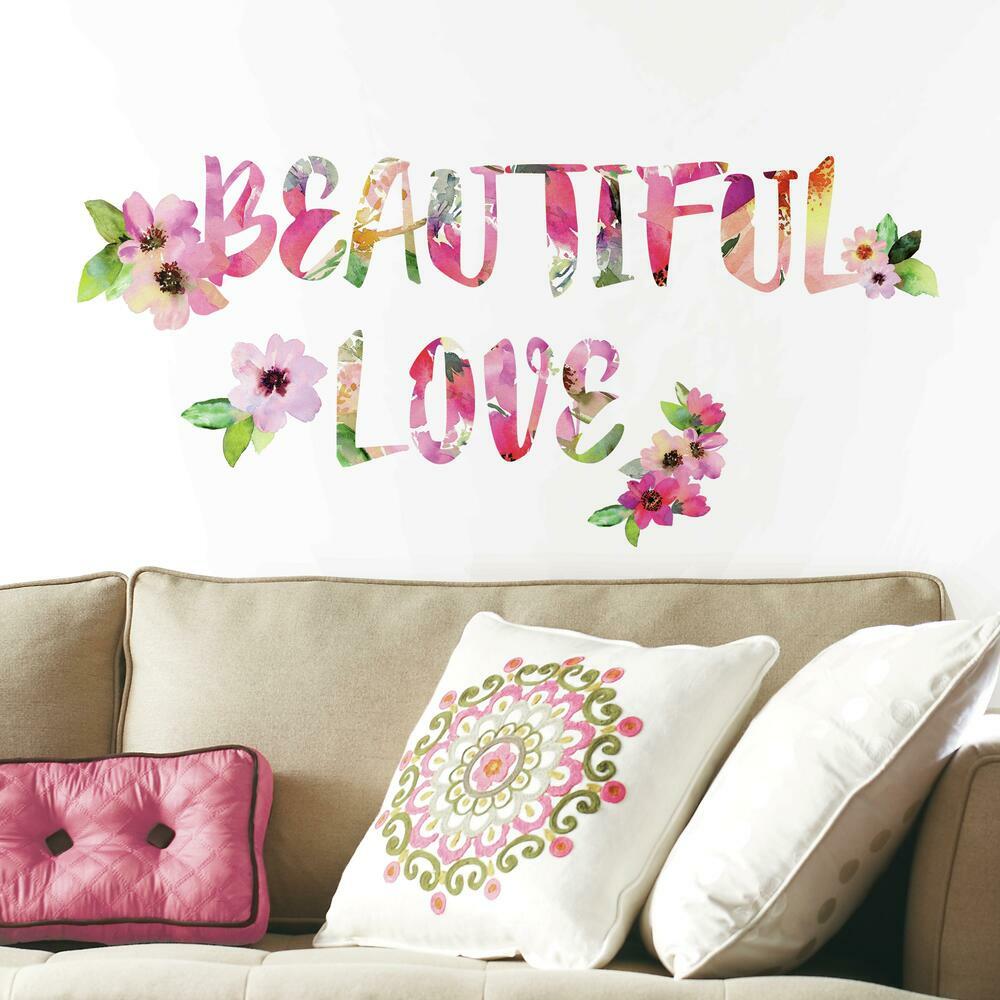 York Wallcoverings Samolepiaci nápis na stenu BEAUTIFUL LOVE