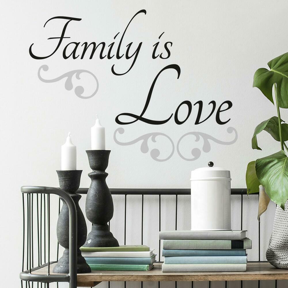 York Wallcoverings Samolepiaci nápis na stenu FAMILY IS LOVE