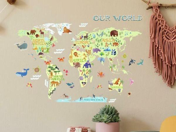 E-shop Samolepka na stenu do detskej izby MAPA