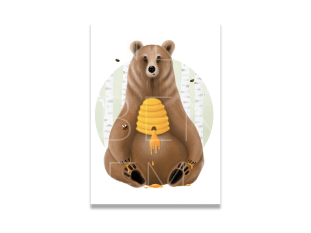E-shop Benlemi Obraz na plátne na stenu do detskej izby MEDVEĎ Zvoľte rozmer: 30 x 30 cm