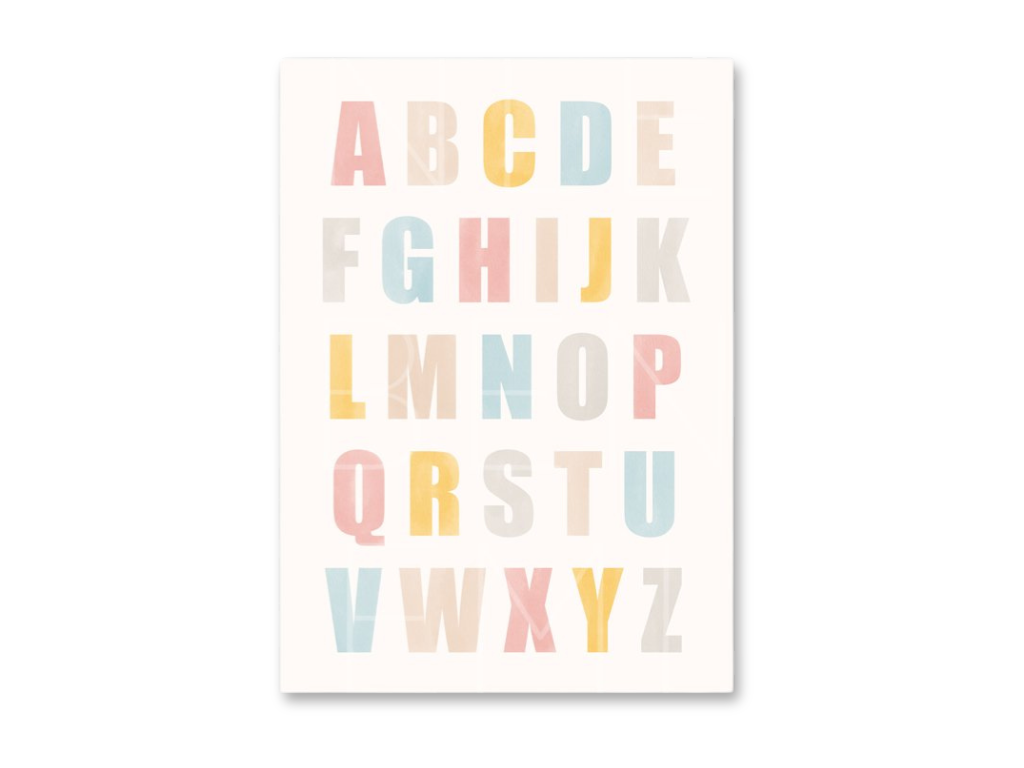 E-shop Benlemi Obraz na plátne do detskej izby ABECEDA Zvoľte rozmer: 20 x 30 cm