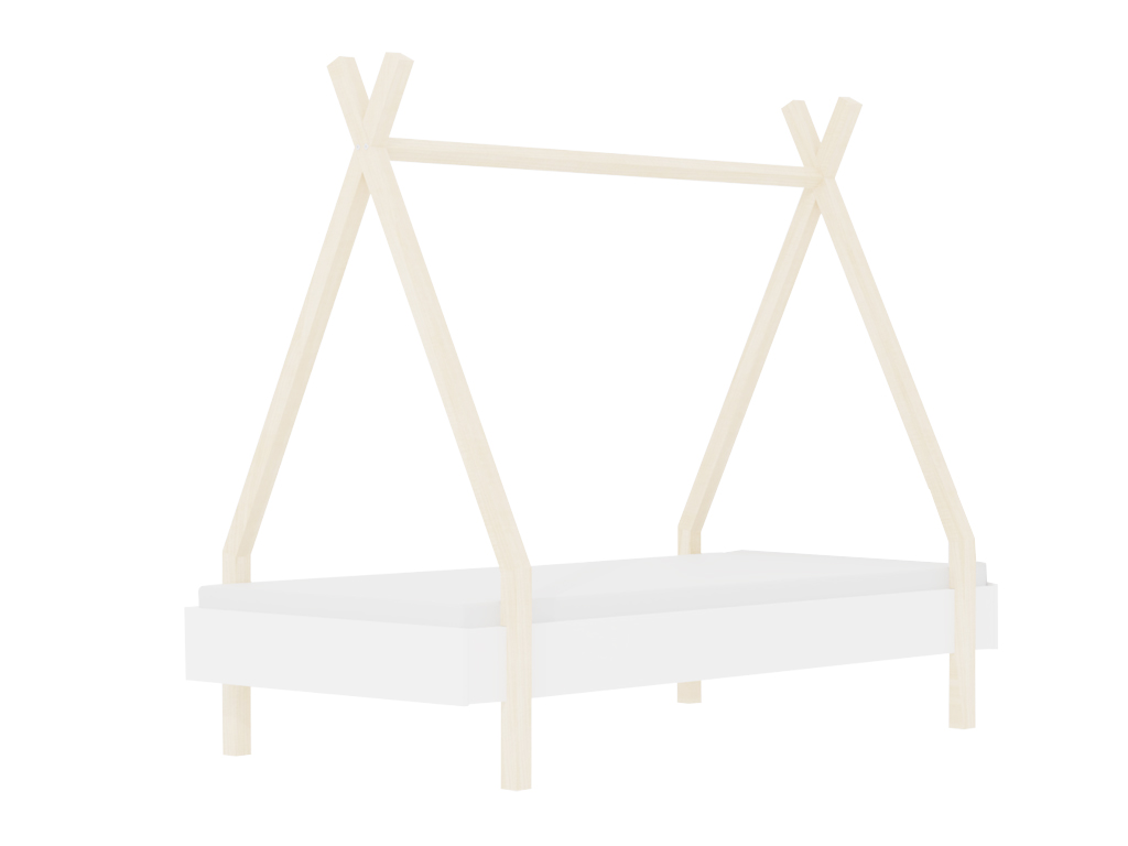 E-shop Benlemi Detské domčekové jednolôžko MODULAR v tvare teepee Zvoľte variantu: Bez čela, Zvoľte rozmer: 90x200 cm