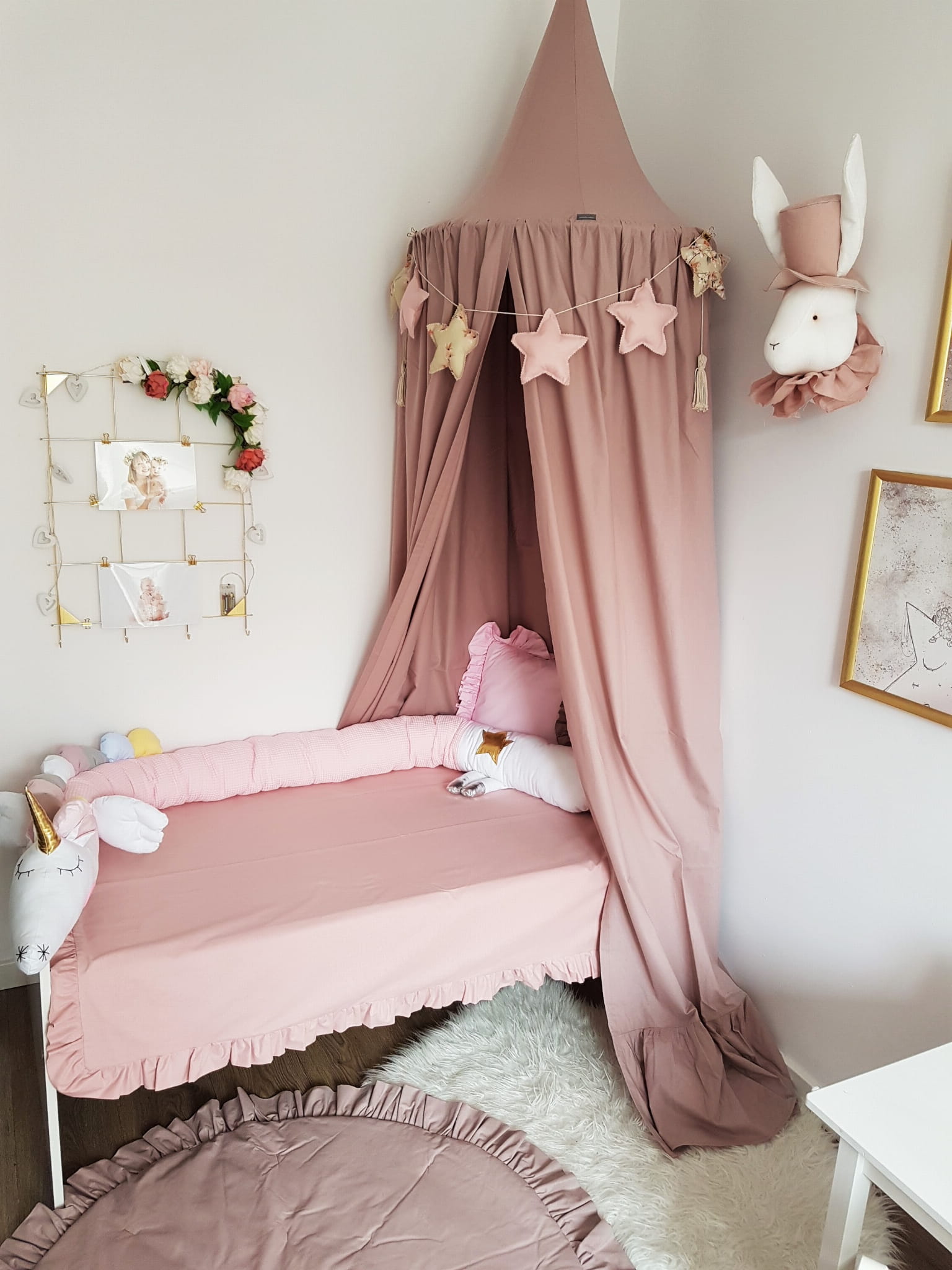 SenLove Závesný bavlnený baldachýn nad postieľku aj detskú posteľ Zvoľte farbu: Staroružová
