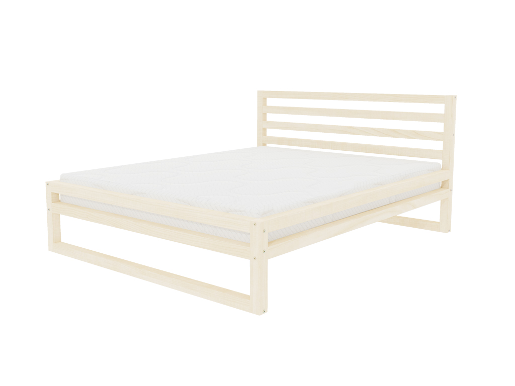 Benlemi Dvojlôžková posteľ DELUXE Zvoľte farbu: Transparentná vosková lazura matná, Rozmer: 160 x 200 cm