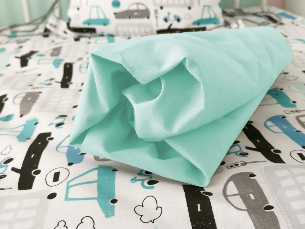 E-shop Jednolôžkové prestieradlo z bavlneného plátna 90x200 cm Zvoľte farbu: Mätová