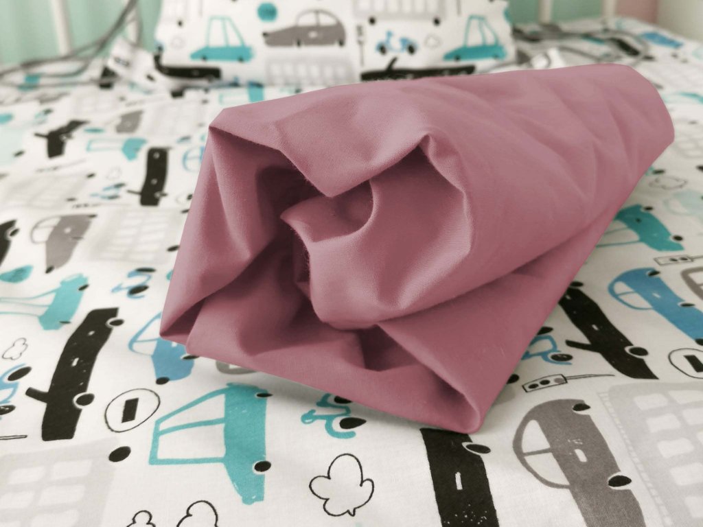 E-shop Jednolôžkové prestieradlo z bavlneného plátna 90x200 cm Zvoľte farbu: Bordová