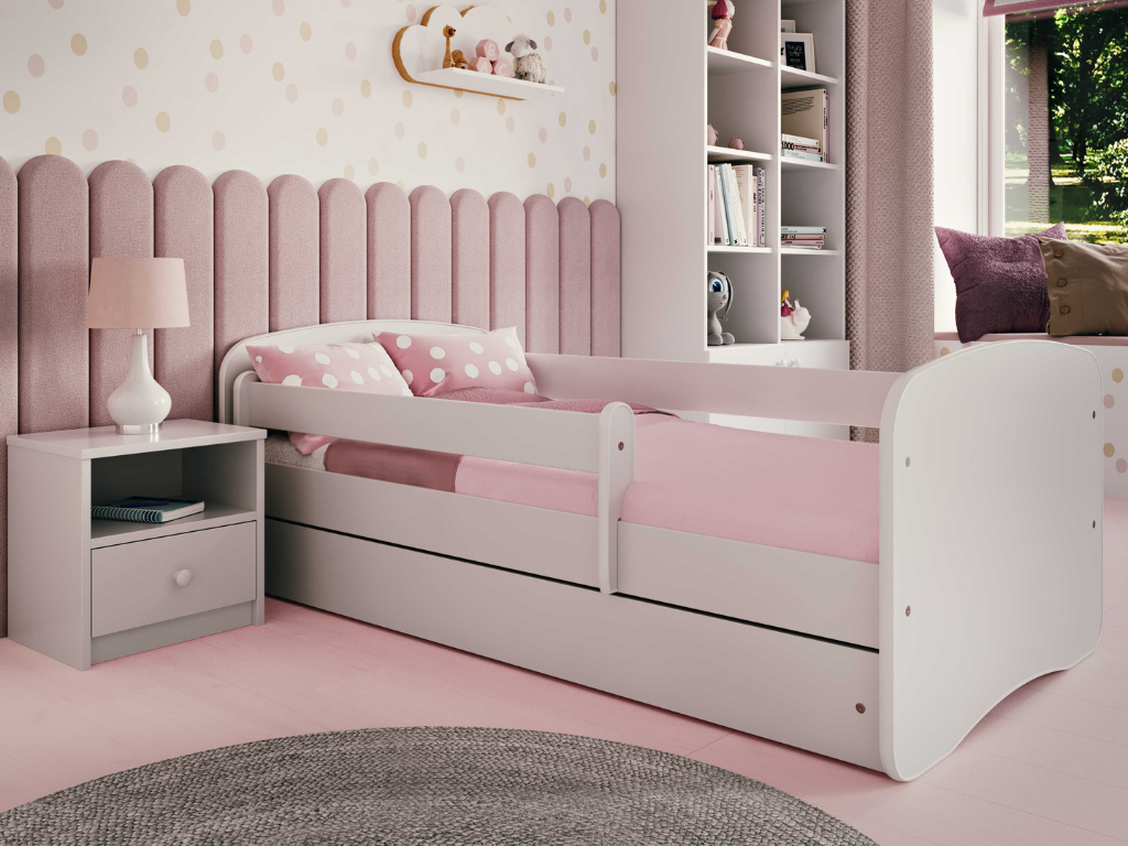 Benlemi Detská posteľ BABYDREAMS s odnímateľnou bočnicou Rozmer: 80x180 cm, Matrac: Penový matrac, Šuplík: So šuplíkom