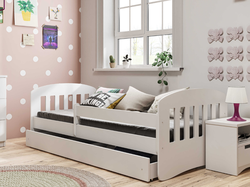 E-shop Jednolôžková posteľ CLASSIC do detskej izby Zvoľte rozmer: 80x140 cm, Zvoľte matrac: Bez matraca, Zvoľte šuplík: So šuplíkom