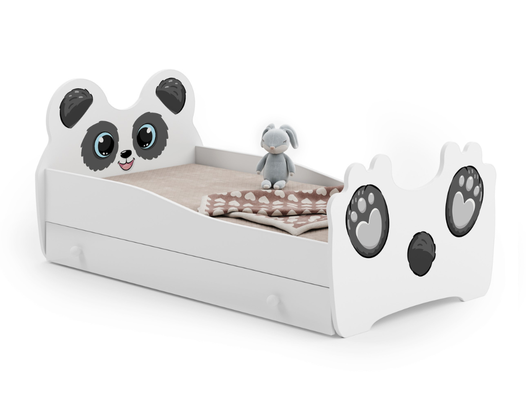 Benlemi Jednolôžková posteľ pre deti PANDY so zábranou + matrac ZADARMO Rozmer: 80x160 cm, Šuplík: So šuplíkom