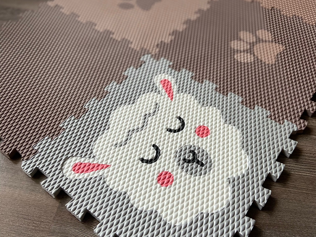 Penová podlaha puzzle 6 dielov HNEDÉ TLAPKY