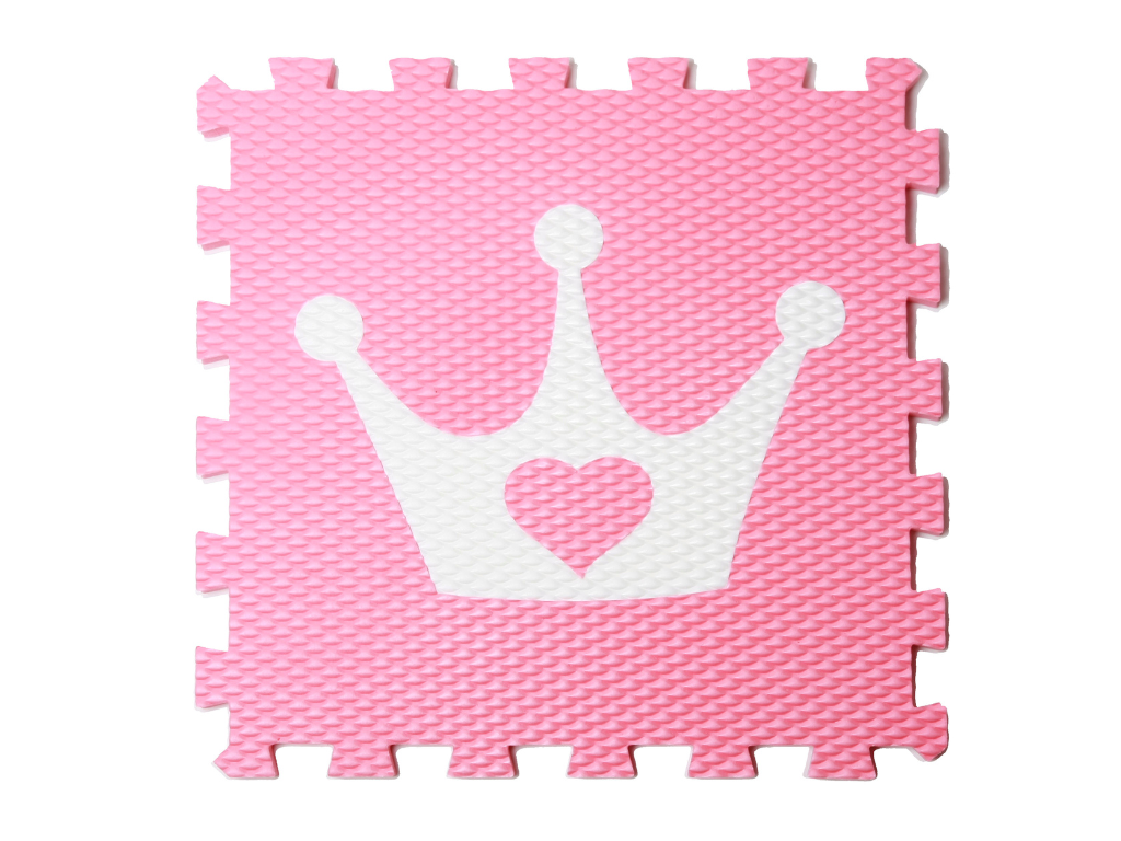Penová puzzle podlaha do detskej izby 9 dielov RUŽOVÁ KORUNKA