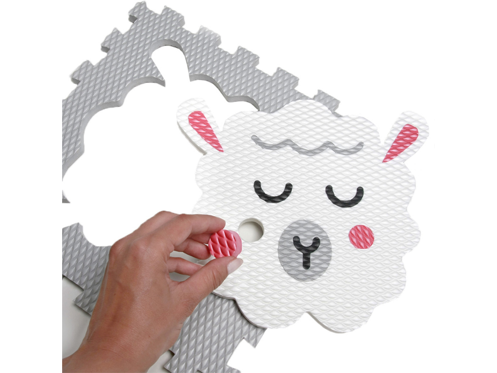 Hracia penová puzzle podlaha 16 dielov SIVO-HNEDÁ do detskej izby