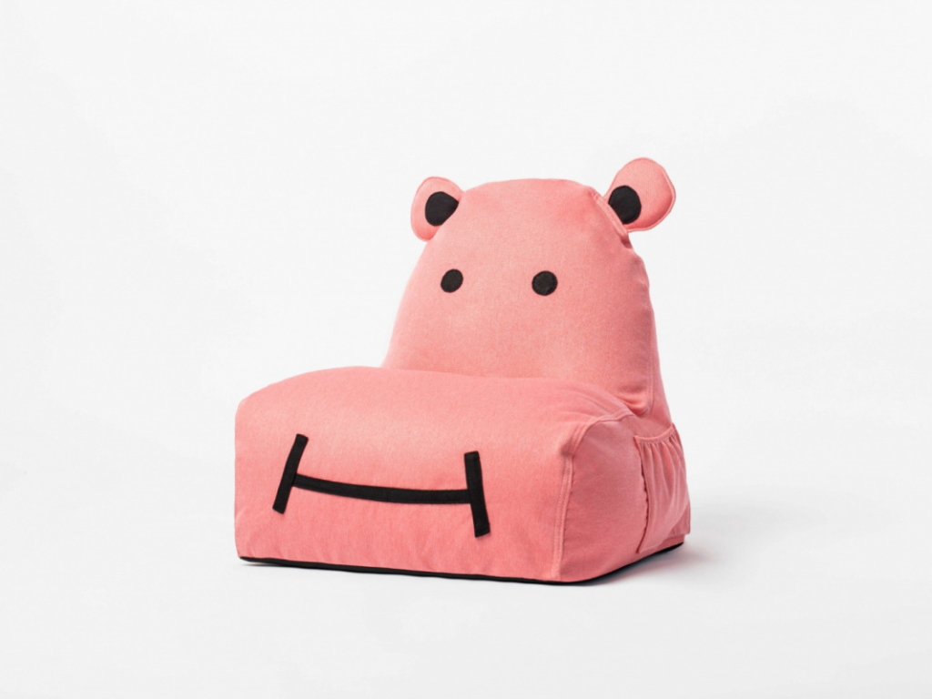 The Brooklyn Kids Hravý sedací vak HIPPO s vreckami do detskej izby Zvoľte farbu: Ružová
