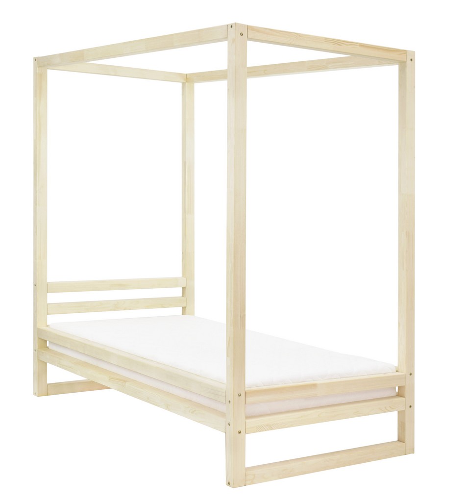 Benlemi Jednolôžková posteľ BALDEE Zvoľte farbu: Transparentná vosková lazura matná, Rozmer: 120 x 200 cm
