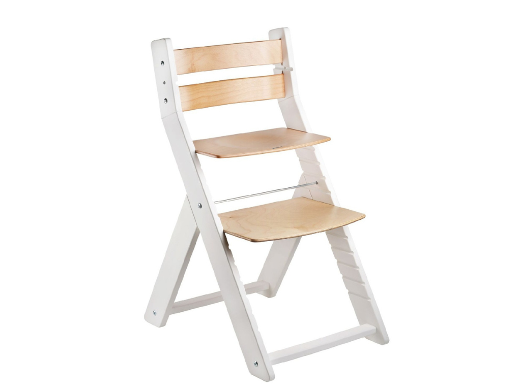 WOOD PARTNER Rastúca stolička pre školákov SANDY biela Zvoľte farbu: Transparentný lak