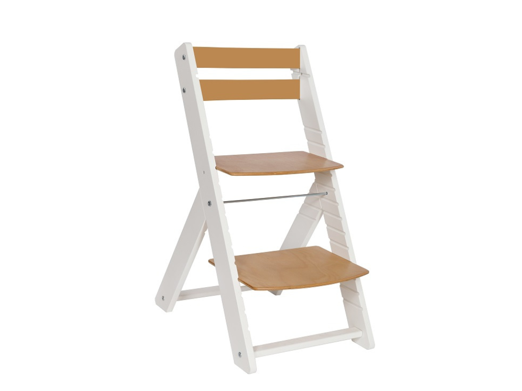 WOOD PARTNER Drevená rastúca stolička pre deti VENDY biela Zvoľte farbu: Transparentný lak