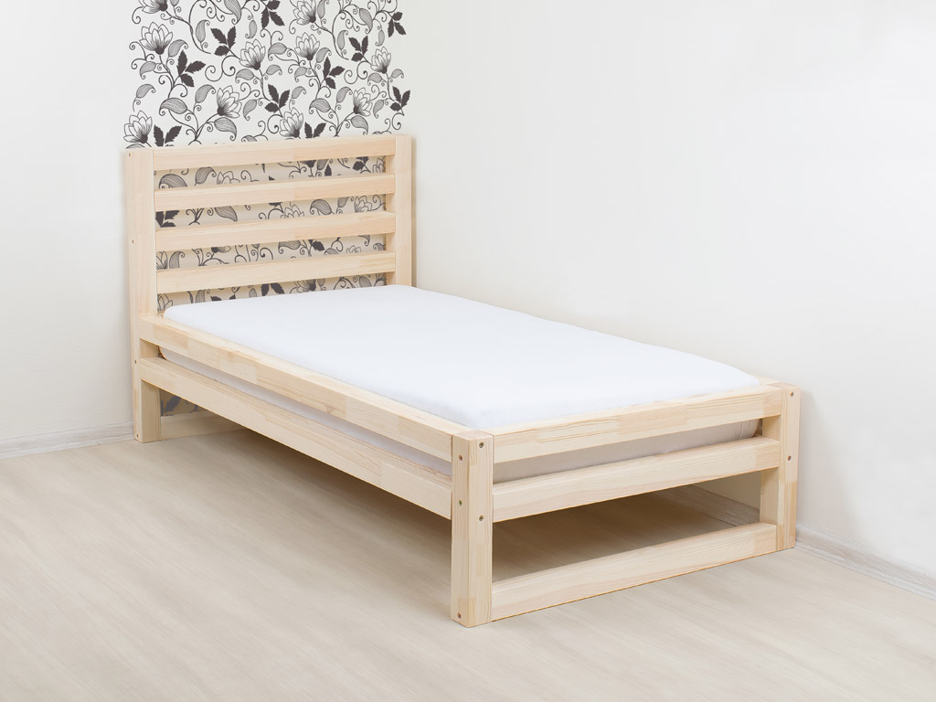 Benlemi Jednolôžková posteľ DELUXE Zvoľte farbu: Transparentná vosková lazura matná, Rozmer: 120 x 200 cm