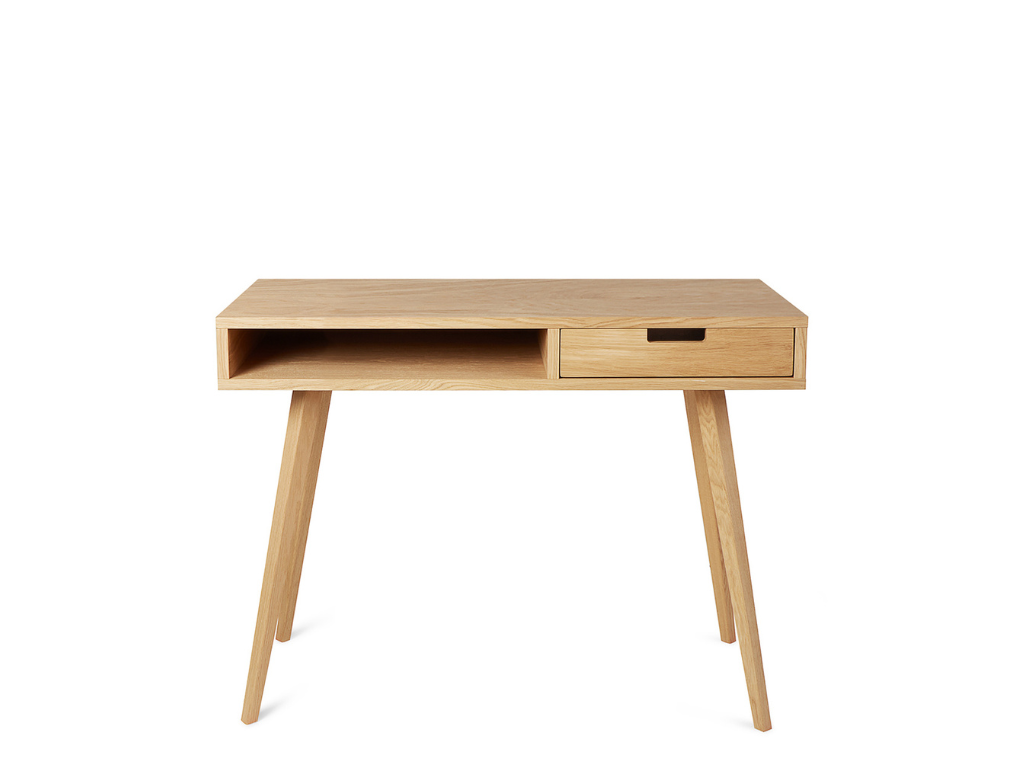 Benlemi Dizajnový drevený písací stôl so šuplíkom LEA 100 cm prírodný Strana: Vpravo, Kvalita dreva: 1. Dubový masív triedy A