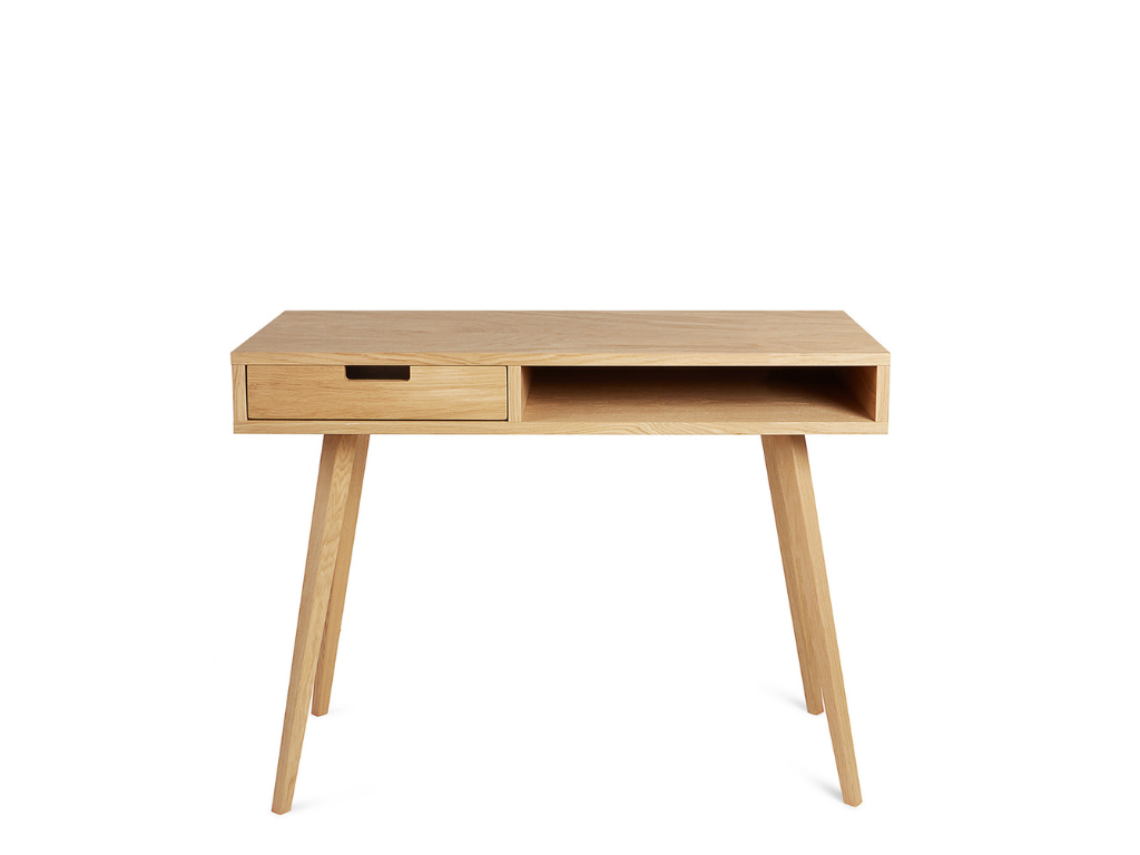 Benlemi Dizajnový drevený písací stôl so šuplíkom LEA 100 cm prírodný Strana: Vľavo, Kvalita dreva: 1. Dubový masív triedy A