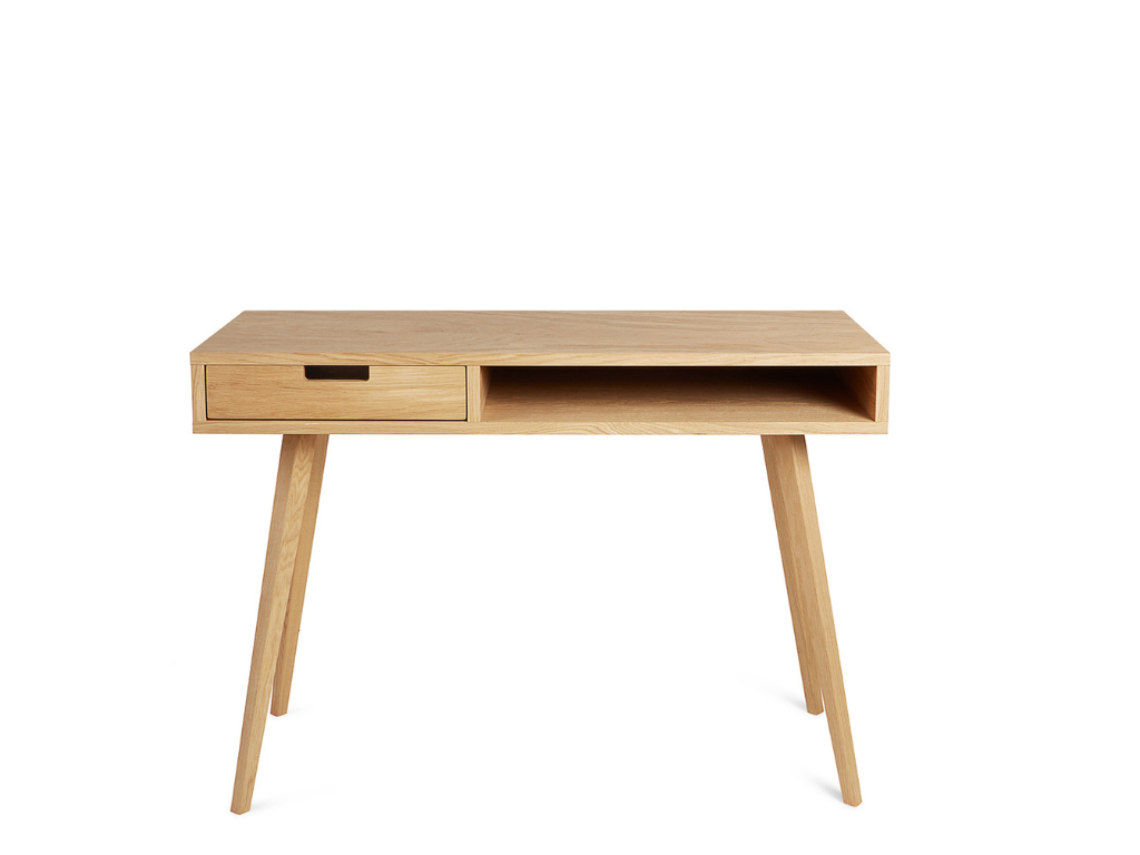 Benlemi Škandinávsky písací stôl z dreva so zásuvkou LEA 110 cm prírodný Strana: Vľavo, Kvalita dreva: 1. Dubový masív triedy A