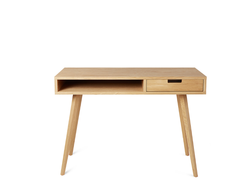 Benlemi Škandinávsky písací stôl z dreva so zásuvkou LEA 110 cm prírodný Strana: Vpravo, Kvalita dreva: 1. Dubový masív triedy A