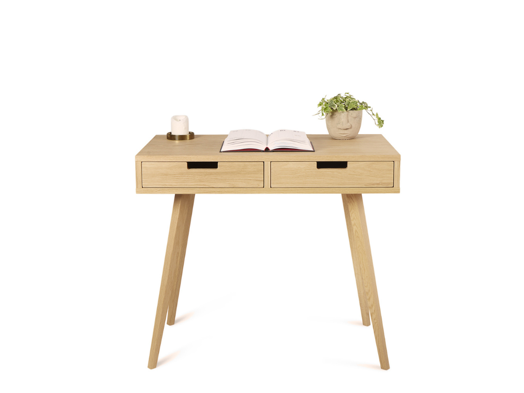Benlemi Písací stôl z dubového masívu s dvoma šuplíkmi LEA 90 cm prírodný Kvalita dreva: 1. Dubový masív triedy A