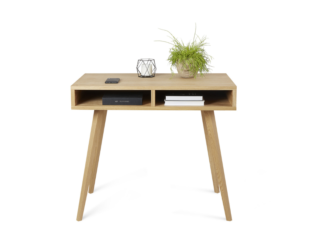 Benlemi Minimalistický dubový písací stôl LEA 90 cm s policami Kvalita dreva: 1. Dubový masív triedy A