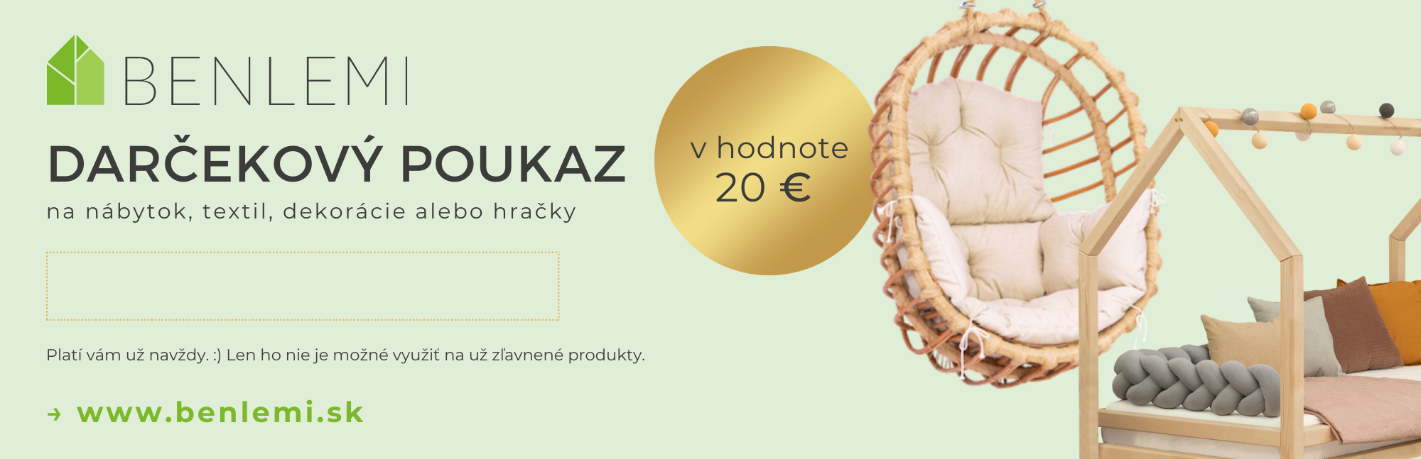 E-shop Benlemi Darčekový poukaz v hodnote 20 €