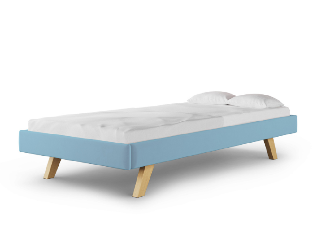 MINKO Čalúnená jednolôžková posteľ BASIC bez čela Zvoľte farbu: Modrá