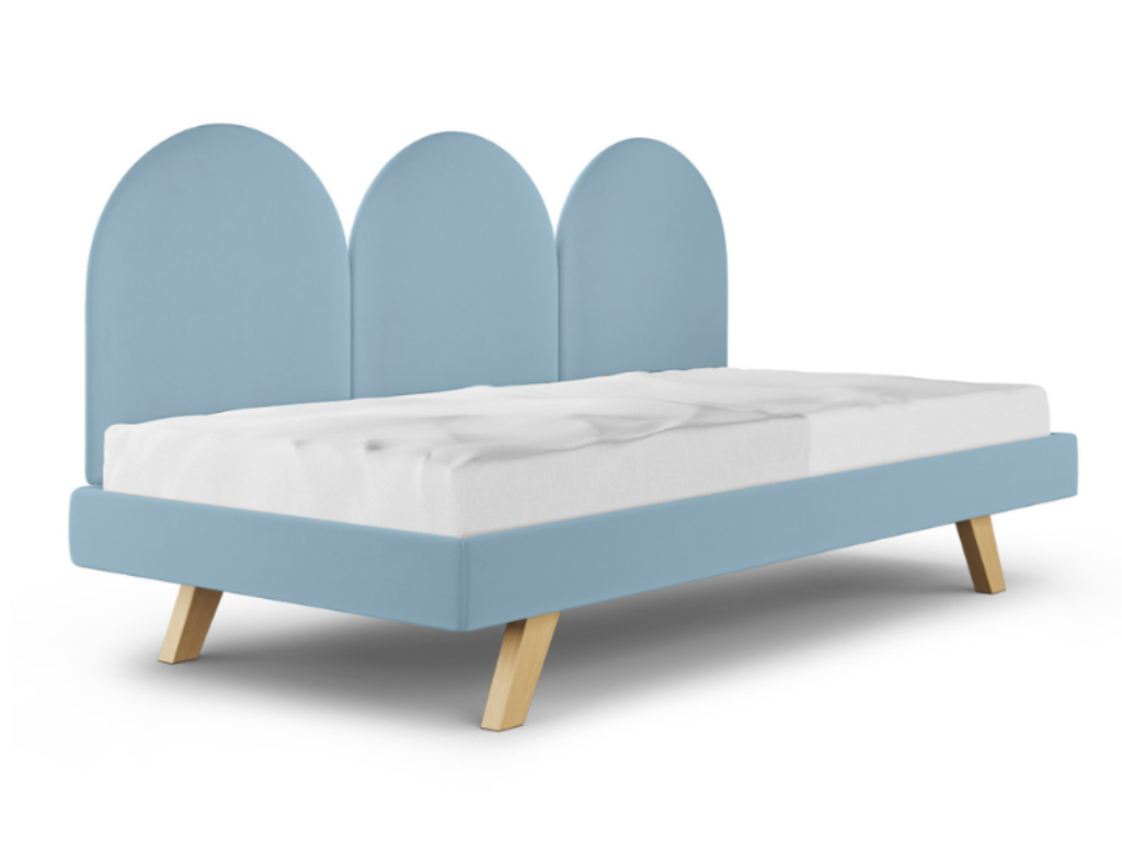 MINKO Čalúnená jednolôžková posteľ PANELS Zvoľte farbu: Modrá
