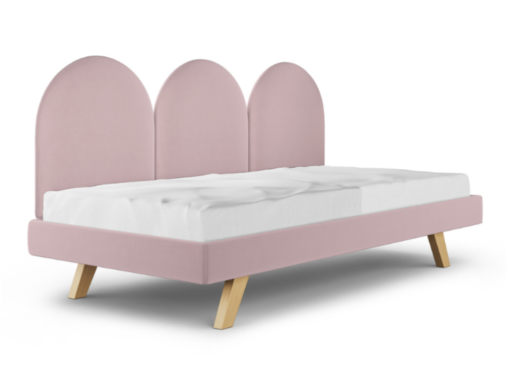 MINKO Čalúnená jednolôžková posteľ PANELS Zvoľte farbu: Ružová