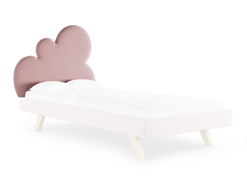 MINKO Čalúnené čelo k posteli CLOUD v tvare mraku Zvoľte farbu: Ružová, Strana: Vpravo
