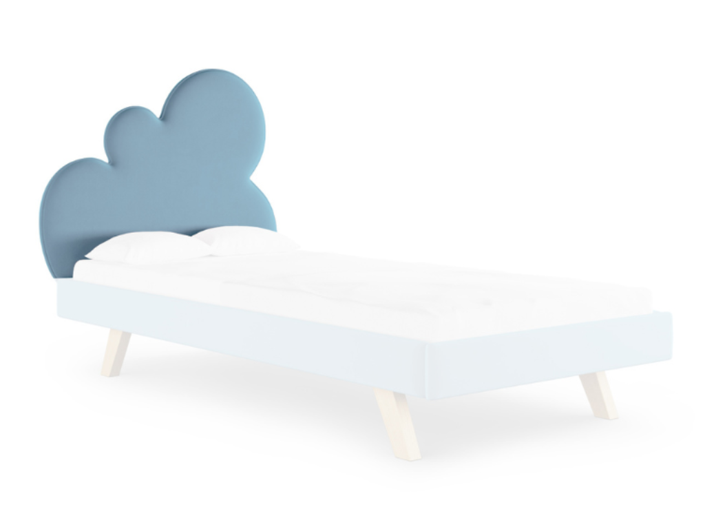 MINKO Čalúnené čelo k posteli CLOUD v tvare mraku Zvoľte farbu: Modrá, Strana: Vpravo