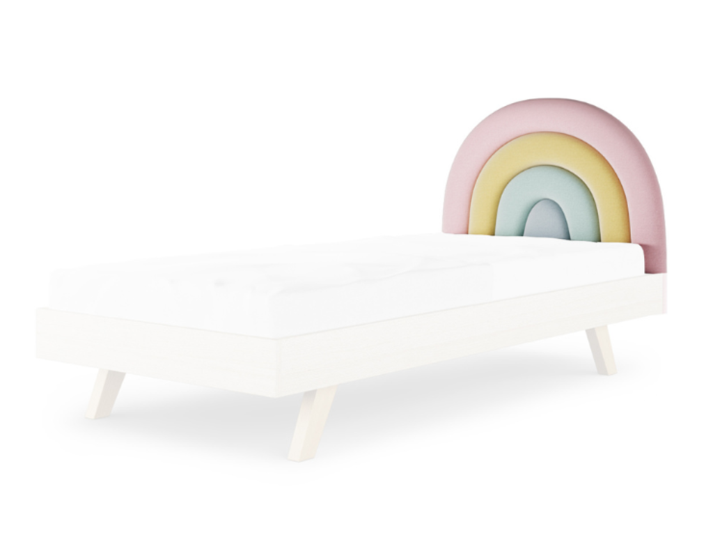 MINKO Čalúnené čelo k posteli RAINBOW v tvare dúhy Zvoľte farbu: Pastelová