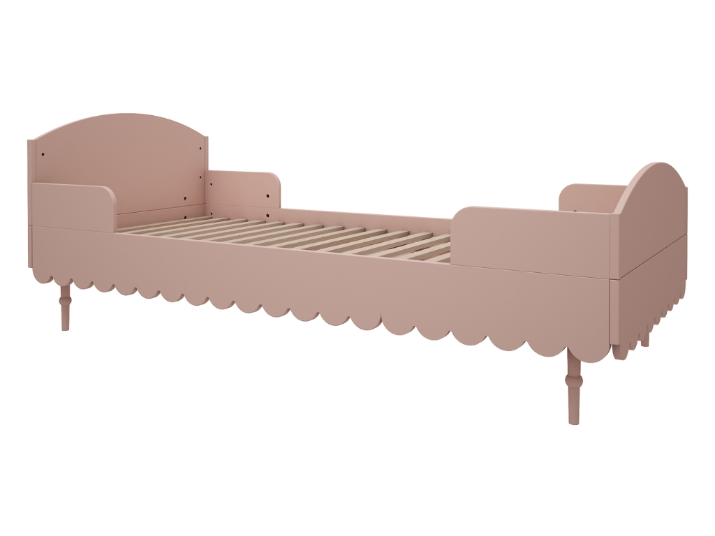 E-shop Detská jednolôžková posteľ s odnímateľnou bočnicou BABUSHKA 90x200 cm Zvoľte farbu: Korálová