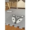 Detská penová puzzle podlaha ŠEDÁ so zvieratkami z 12 dielov