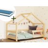 Sada: Biela domčeková posteľ LUCKY 120 x 200 cm s detským penovým matracom METROPOLIS